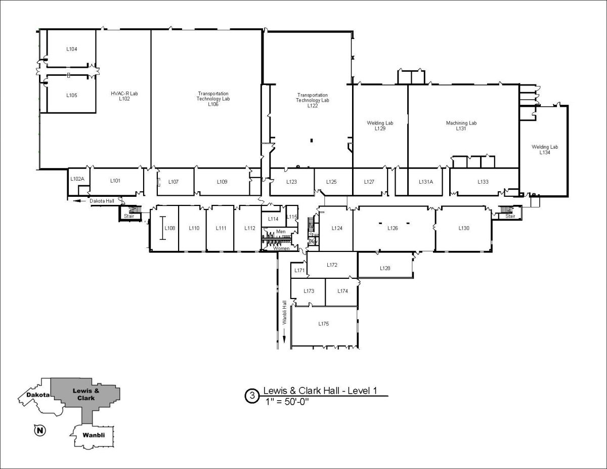 Image of Lewis & Clark Hall - Level 1.